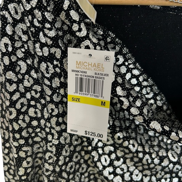 Michael Kors Metallic Leopard Dress NWT NEW REG $125 Medium Cocktail Club - Picture 8 of 13